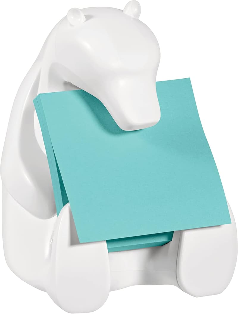 Post-it Spender Bär mit 2 Blöcken Super Sticky Z-Notes, Türkis