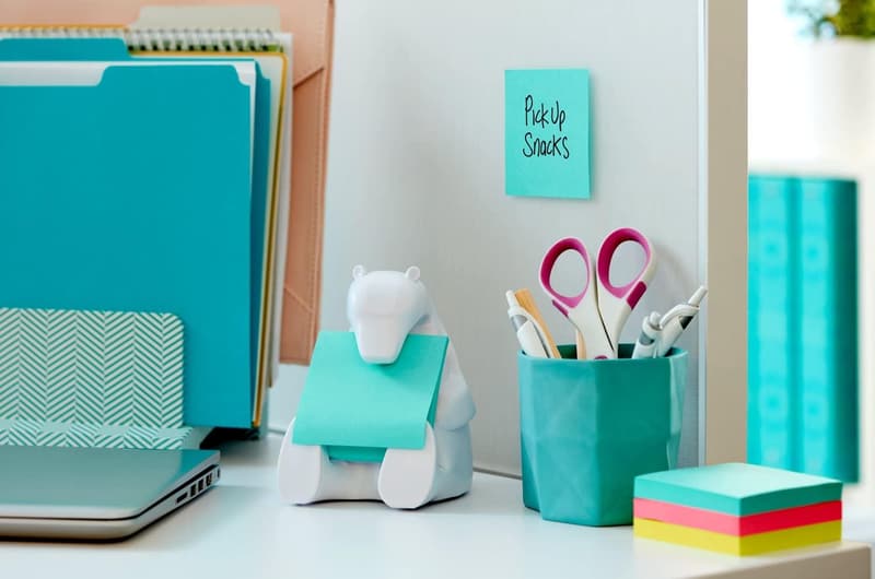 Post-it Spender Bär mit 2 Blöcken Super Sticky Z-Notes, Türkis