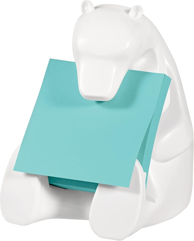 Post-it Spender Bär mit 2 Blöcken Super Sticky Z-Notes, Türkis