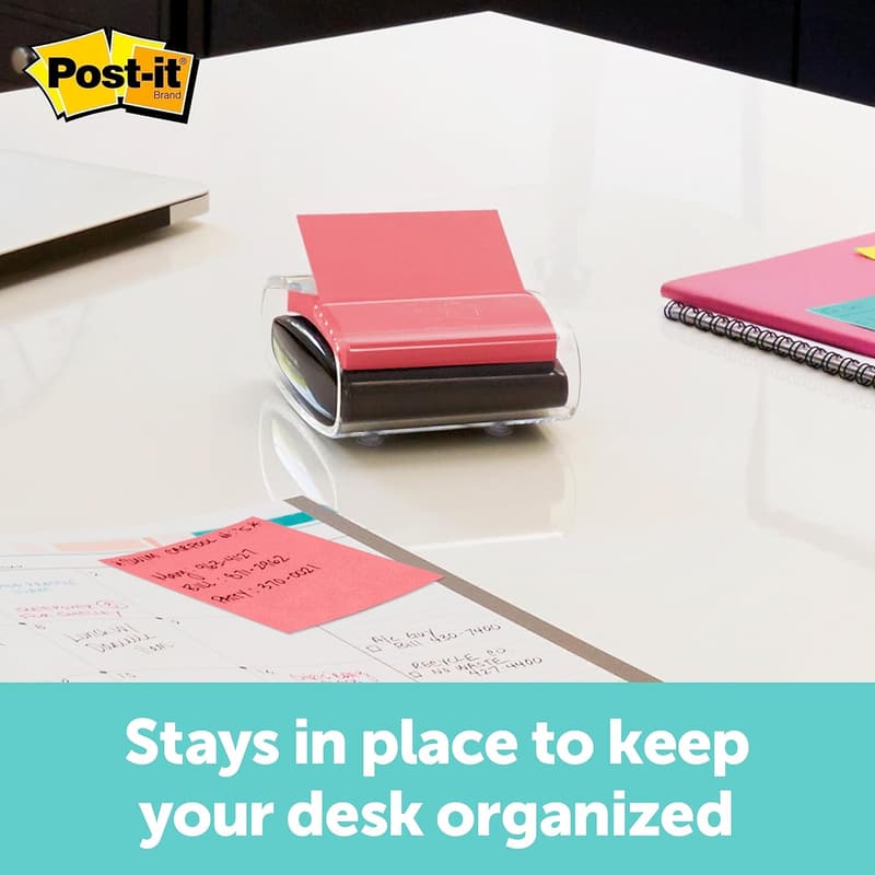 Post-it Pop-Up Notizspender aus Acryl, mehrfarbig, kompakt 1,73 x 3,4 x 3,9 cm