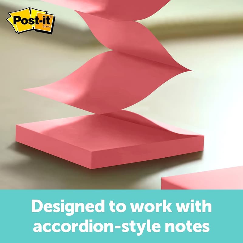 Post-it Pop-Up Notizspender aus Acryl, mehrfarbig, kompakt 1,73 x 3,4 x 3,9 cm