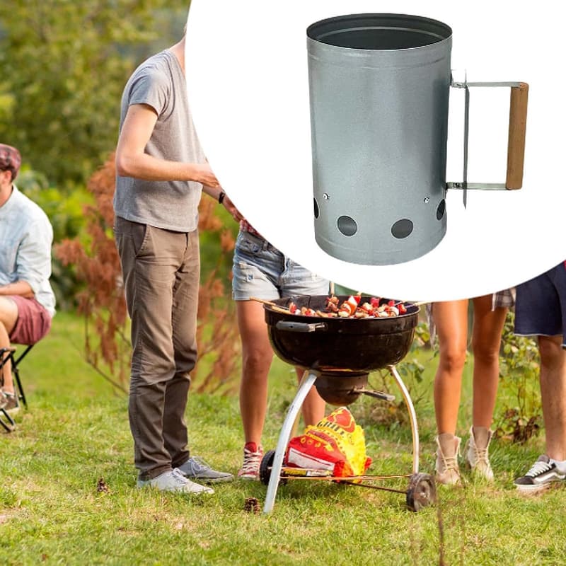 Tragbarer Holzkohleanzünder aus Holz für Grillfreunde