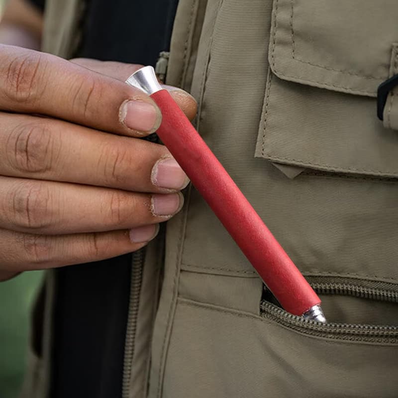 Edelstahl Feuerbläser mit PU-Leder Balg – Camping Anzündwerkzeug