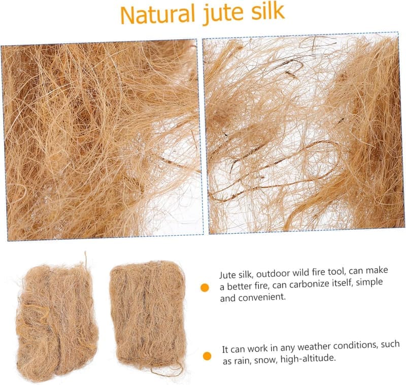 Jute-Seiden Feuerstarter für Camping – 4er Set, leicht und tragbar