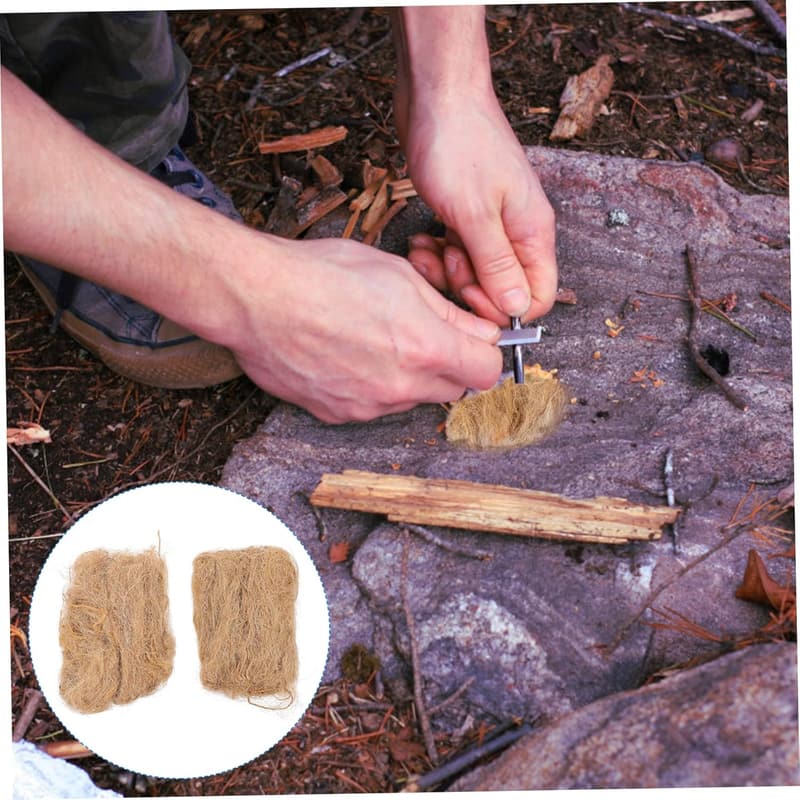Jute-Seiden Feuerstarter für Camping – 4er Set, leicht und tragbar