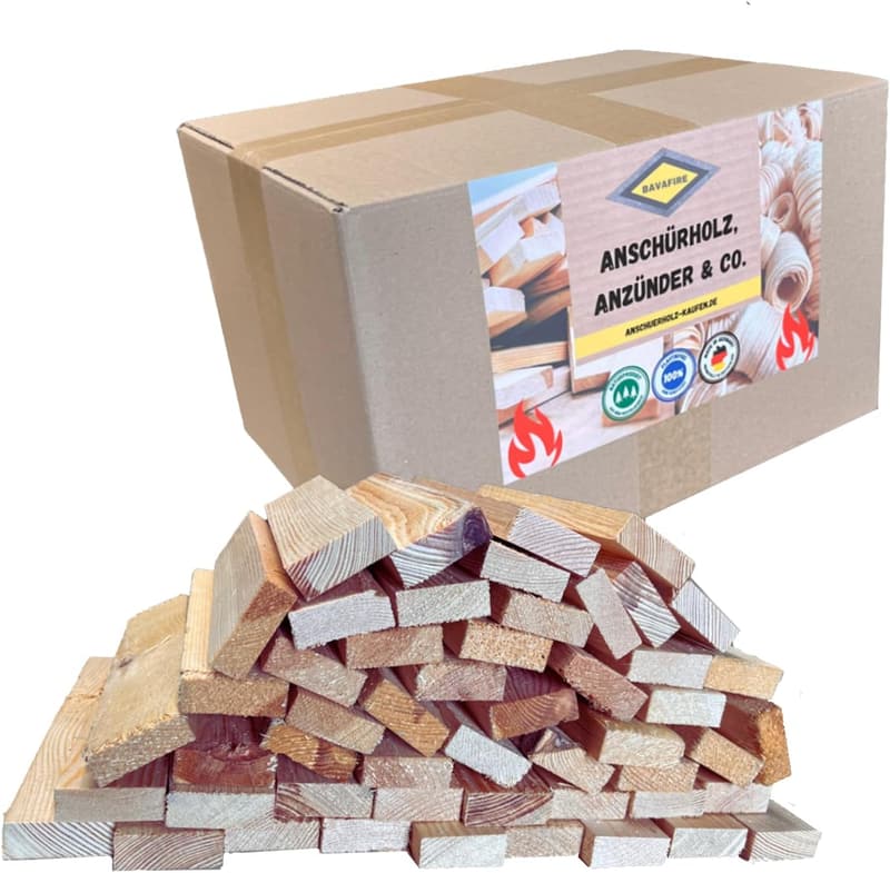 PEFC-zertifiziertes Anzündholz 6,8kg aus Kiefer, Fichte & Tanne für Kamin und Feuerstelle