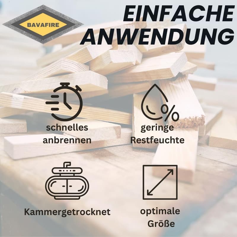 PEFC-zertifiziertes Anzündholz 6,8kg aus Kiefer, Fichte & Tanne für Kamin und Feuerstelle