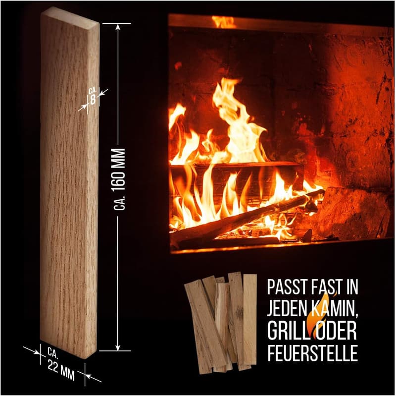 Bio Kaminanzünder aus Eichenholz - 3,7 kg Grillanzünder für Kamin und Ofen