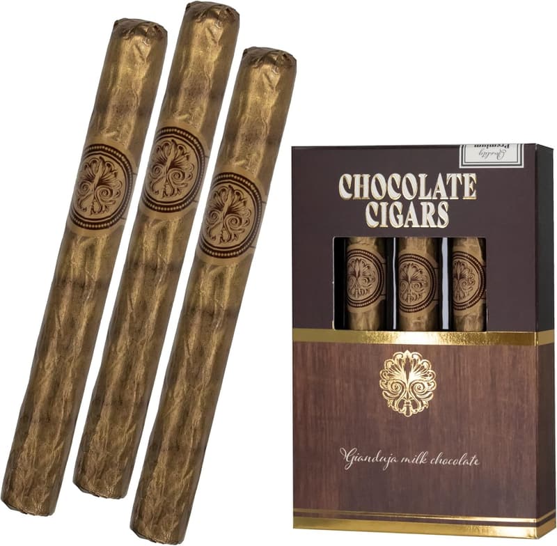 Gianduja Haselnuss-Schokoladen-Zigarren, edel verpackt, 3 x 25g