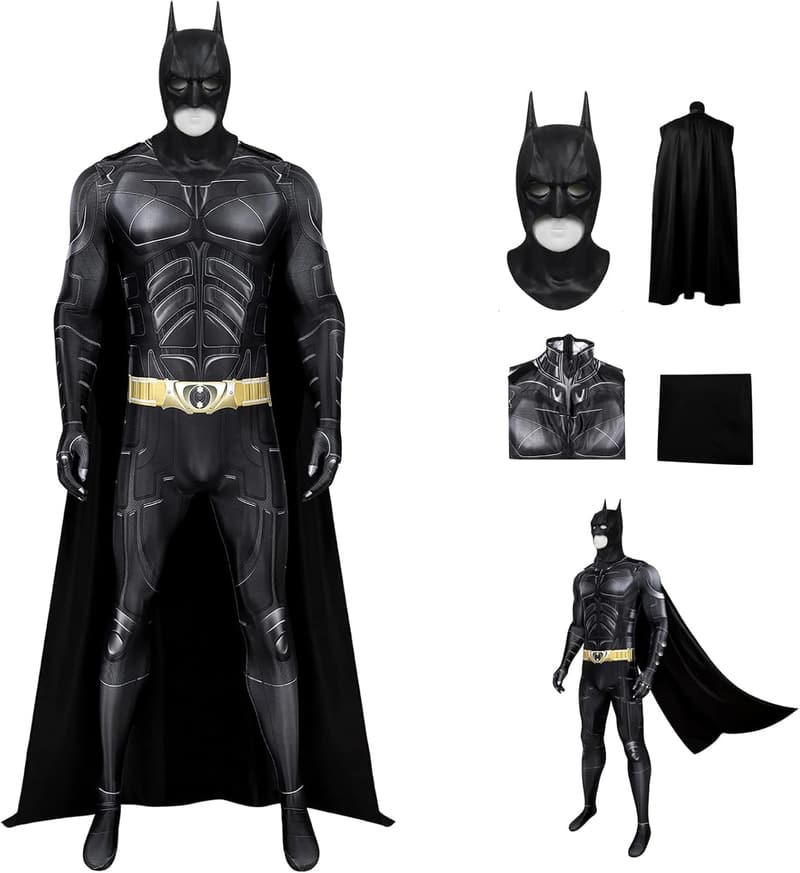 Batman Kostüm für Männer mit Maske und Umhang – Halloween Cosplay