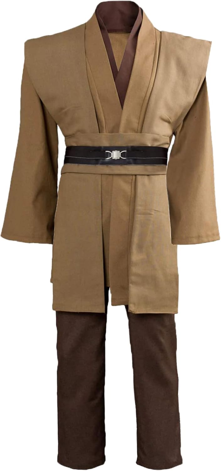 Gothden Jedi Tunika Kostüm mit Kapuze für Herren - Halloween Cosplay Set