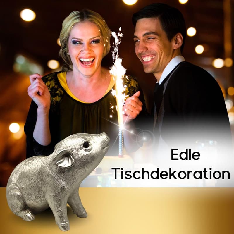 Perlmutt Silbernes XXL Sparschwein - Elegantes Geschenk für Kinder und Erwachsene