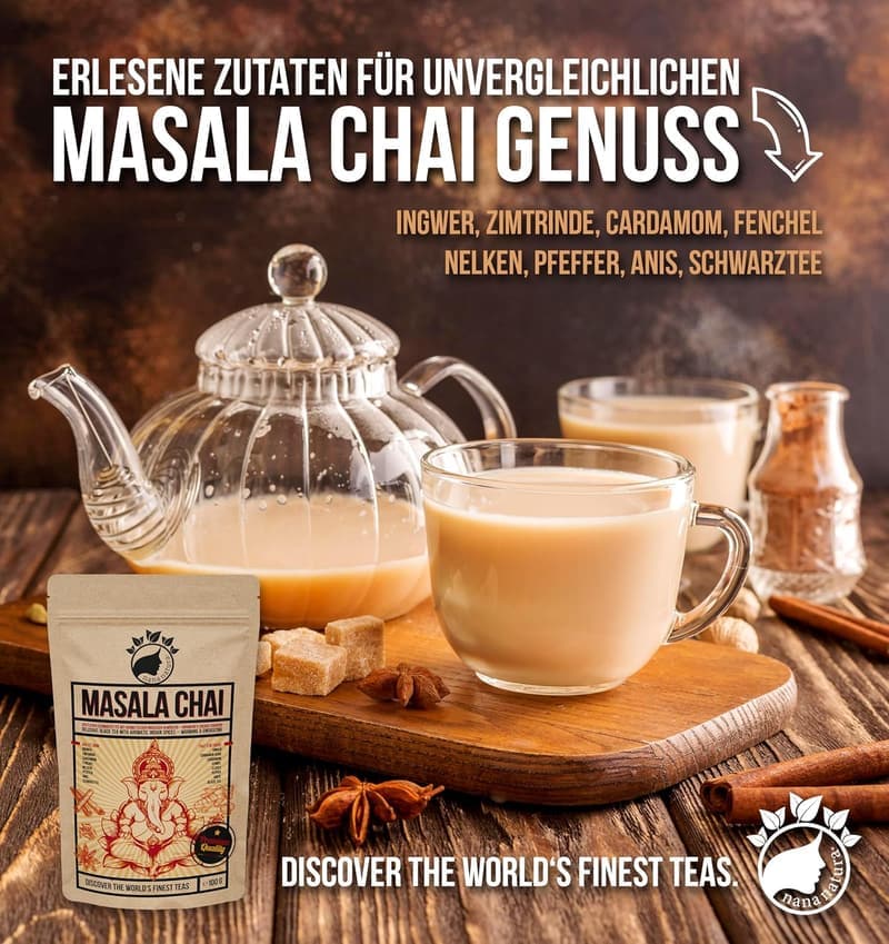 Masala Chai Tee 100g | 100% natürlich | aromatischer Schwarztee mit Gewürzen