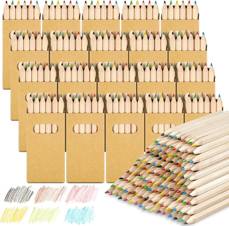 Buntstift-Set für Kinder – 120 Mini Holzstifte im Karton
