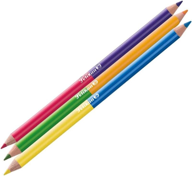 Pelikan 700146 Bicolor-Buntstifte, 24 Farben, rund und farbig lackiert