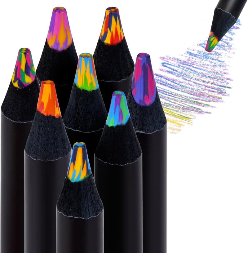 Regenbogen-Buntstifte-Set aus Holz für Kinder und Erwachsene