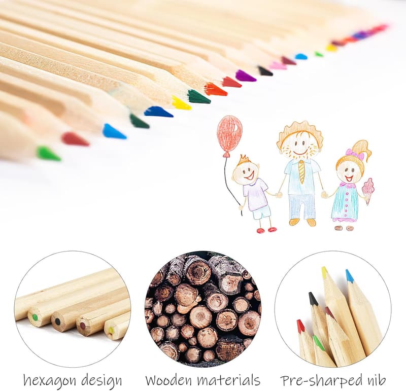 Deepton 120 Farben Buntstifte Set für Kinder mit 4 Spitzern
