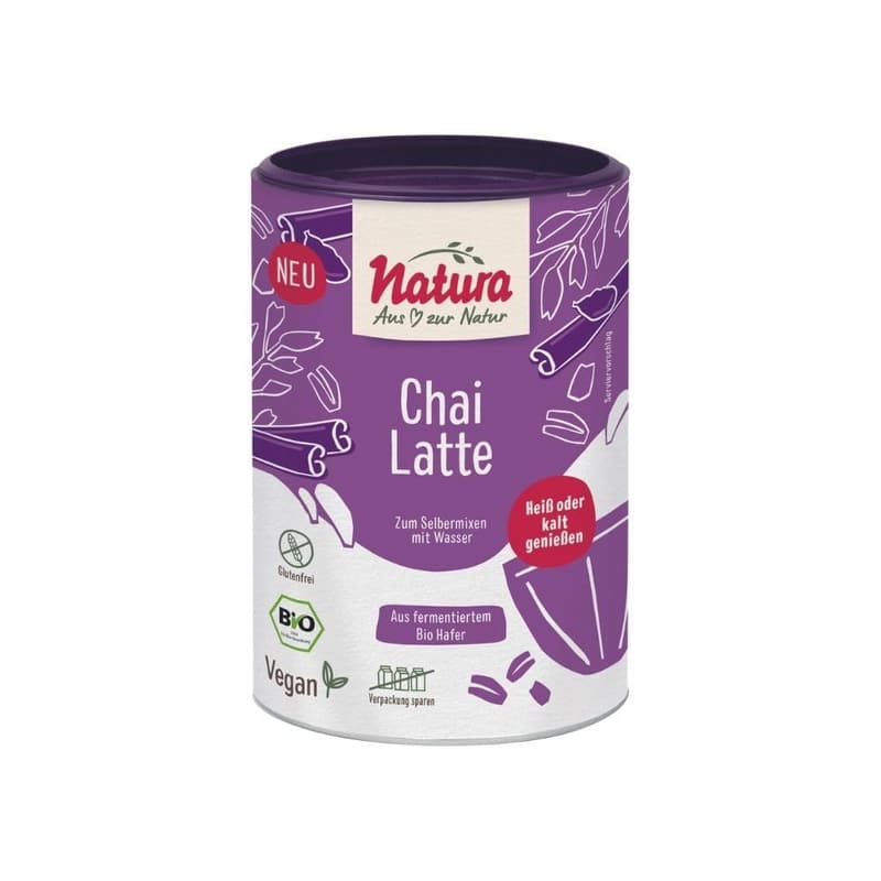NATURA Bio Chai Latte Haferdrink Pulver - 100% gluten -free & vegan, 250 g