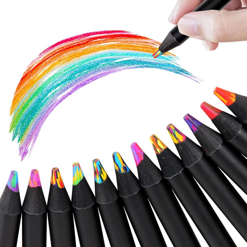 Regenbogen Buntstifte 12 Stück – 7 in 1 für Kinder und Erwachsene