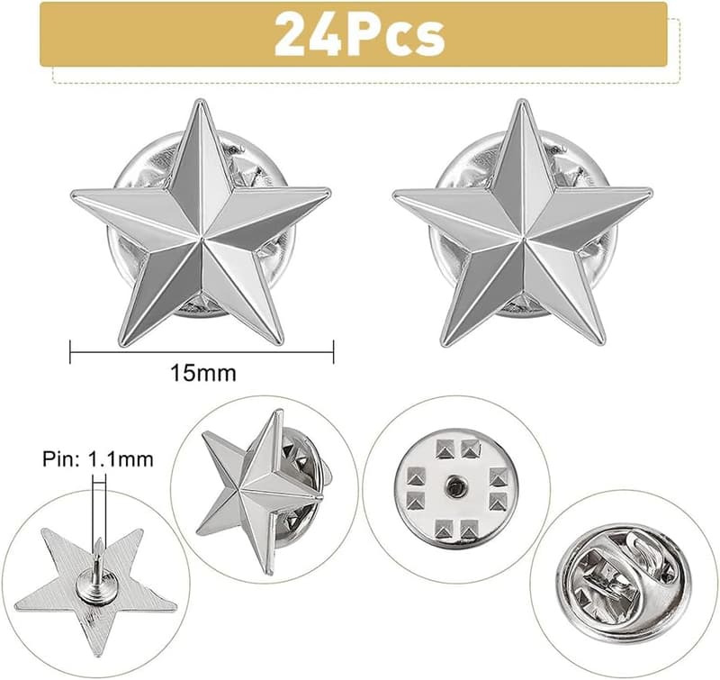 Platin Stern Hin- und Herwechsel-Anstecknadelset für Veteranentag