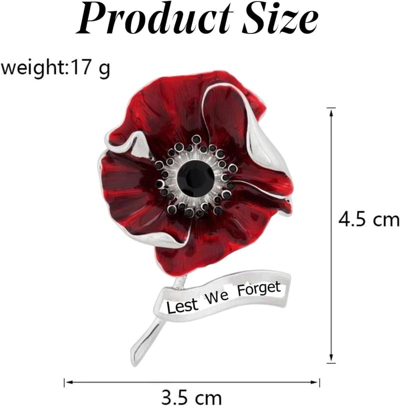 Mohnblumen-Brosche für Damen, vielseitige Anstecknadel aus Metall