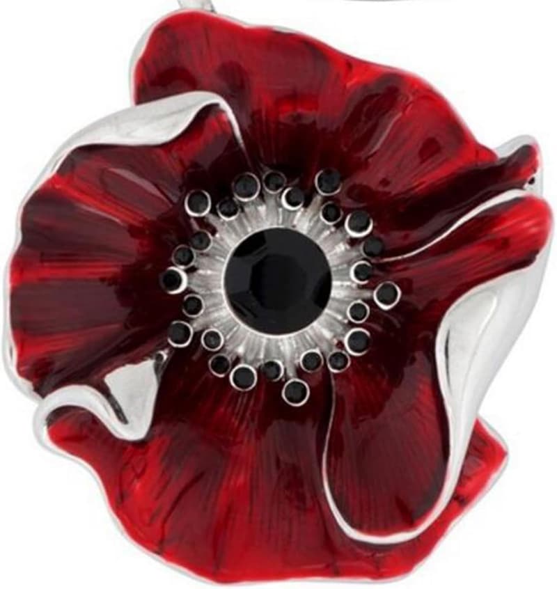 Mohnblumen-Brosche für Damen, vielseitige Anstecknadel aus Metall