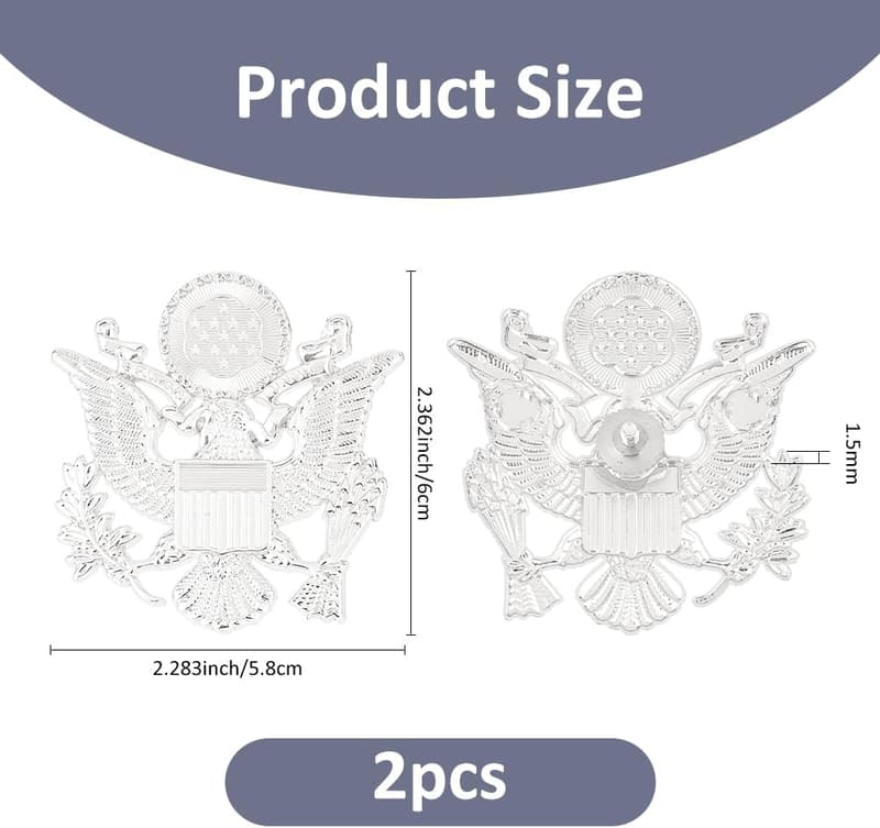 US Army Eagle Pin Set – Silberne Anstecknadel für Veteranen und Offiziere