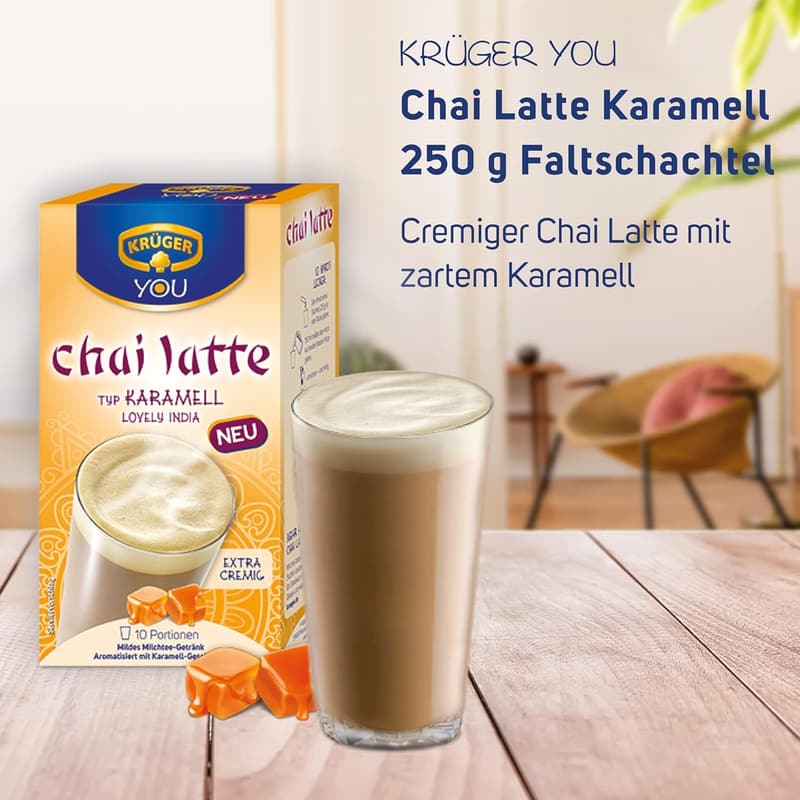 KRÜGER YOU Karamell Chai Latte, Instant-Tee 250 g (10x25 g)