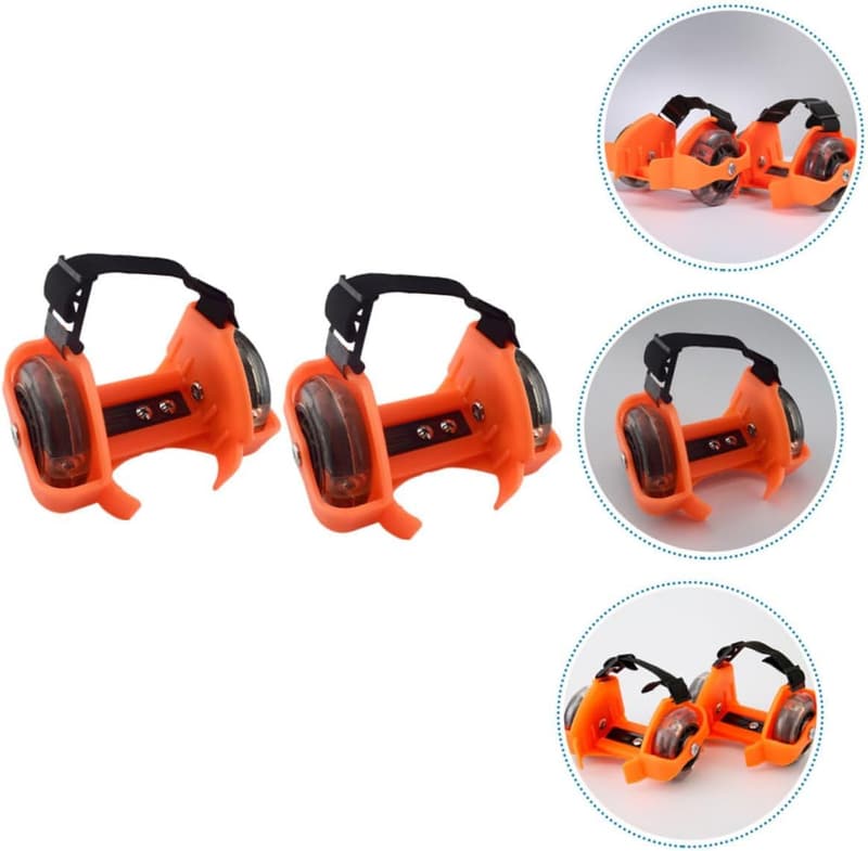 Verstellbare Rollschuhe mit leuchtenden Rädern – orange – für Kinder Spaß