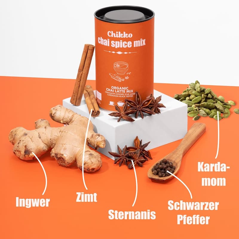 Chikko Bio Chai Latte Mix - 130g - 100% natürliche europäische Zutaten
