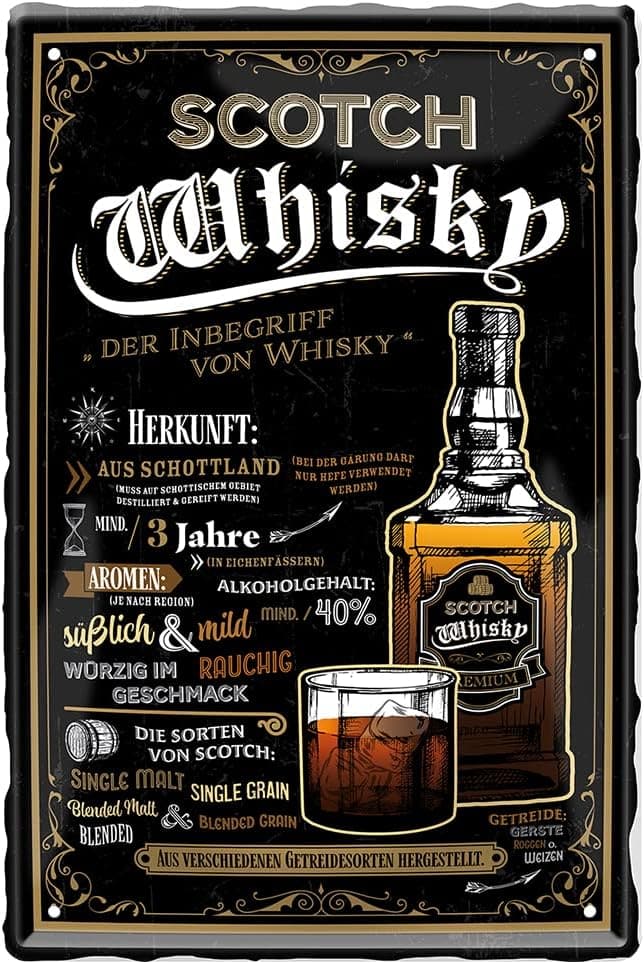 Vintage Metallschild für Whiskybar – Nostalgische Deko 20x30cm