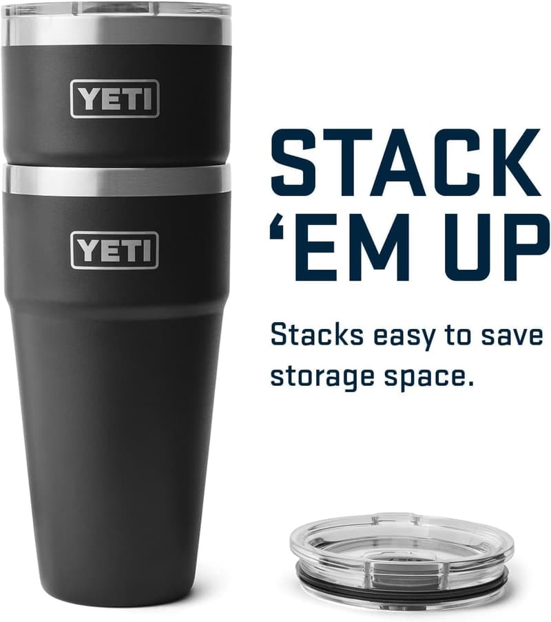 YETI Rambler 30 oz Becher mit Magslider Deckel Schwarz