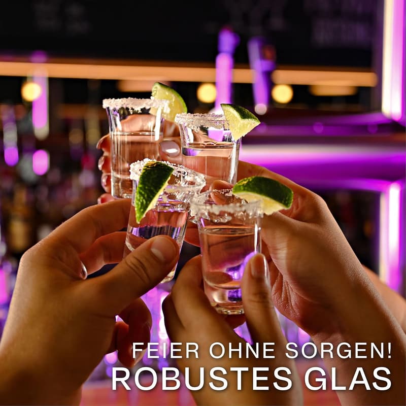 24 Spülmaschinenfeste Schnapsgläser aus Glas mit Dickem Boden