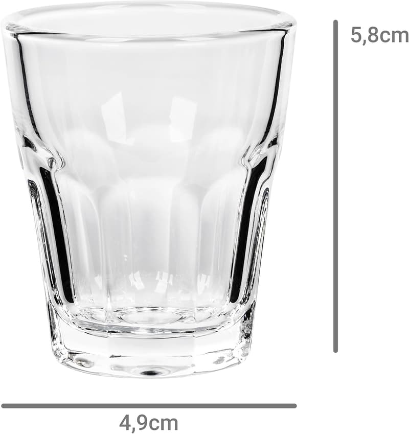 30 stapelbare Schnapsgläser 4cl - klar, Made in EU