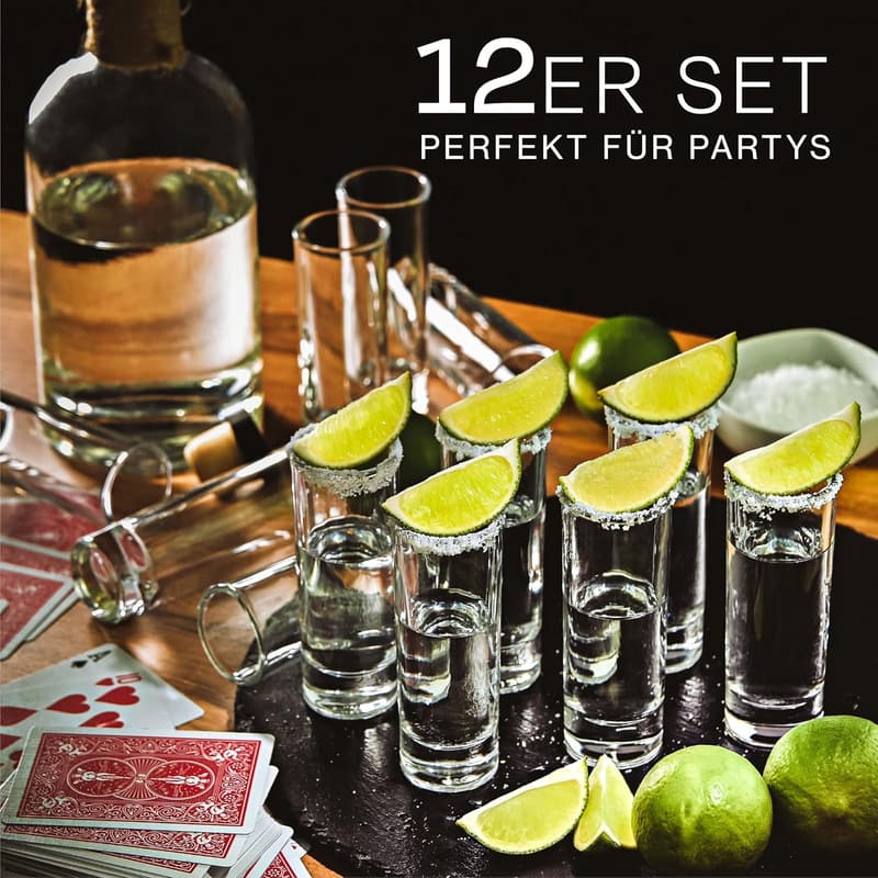 12er Set Hochglas Schnapsgläser 5cl – Spülmaschinenfest, Standfest