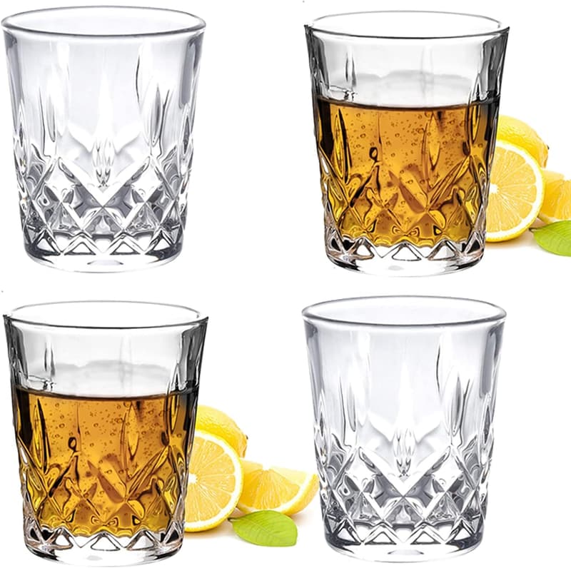 Schnapsgläser aus bleifreiem Glas mit schwerem Boden – 4er Set
