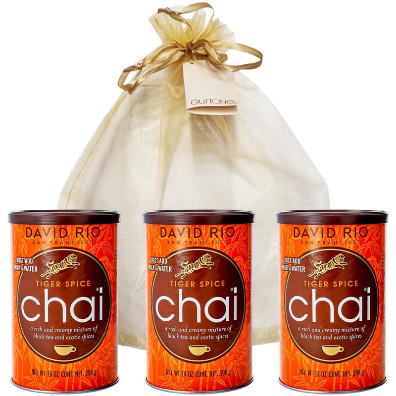 David Rio Tiger Spice Chai Latte Geschenkset, 398g (3 Dosen)
