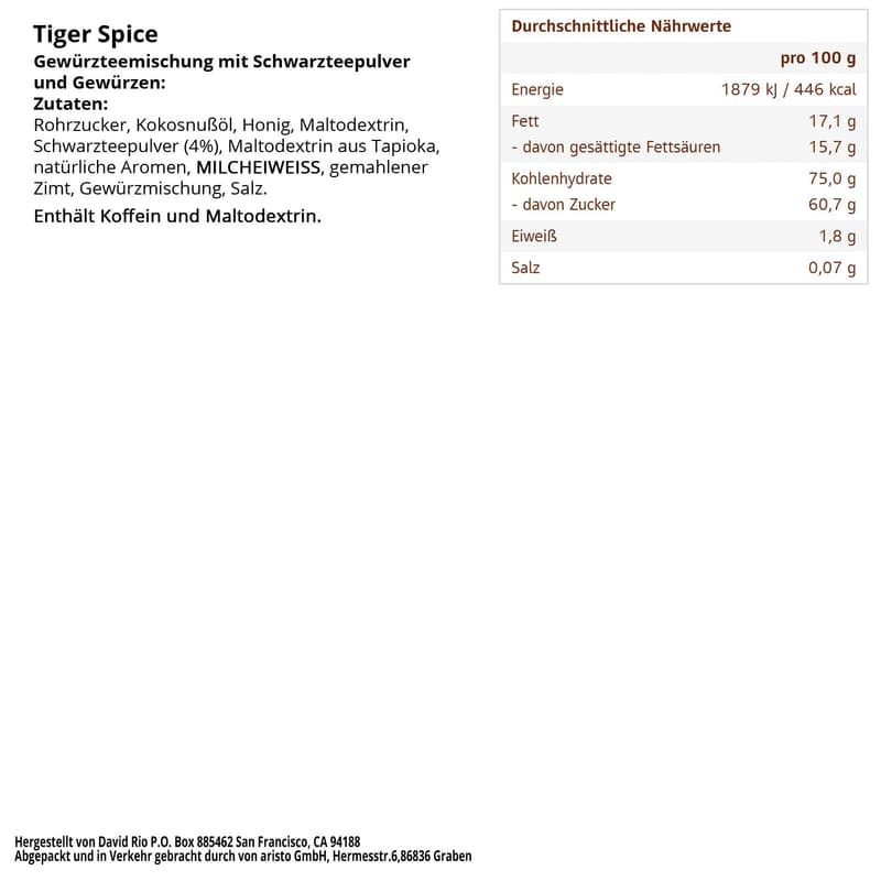 David Rio Tiger Spice Chai Latte Geschenkset, 398g (3 Dosen)