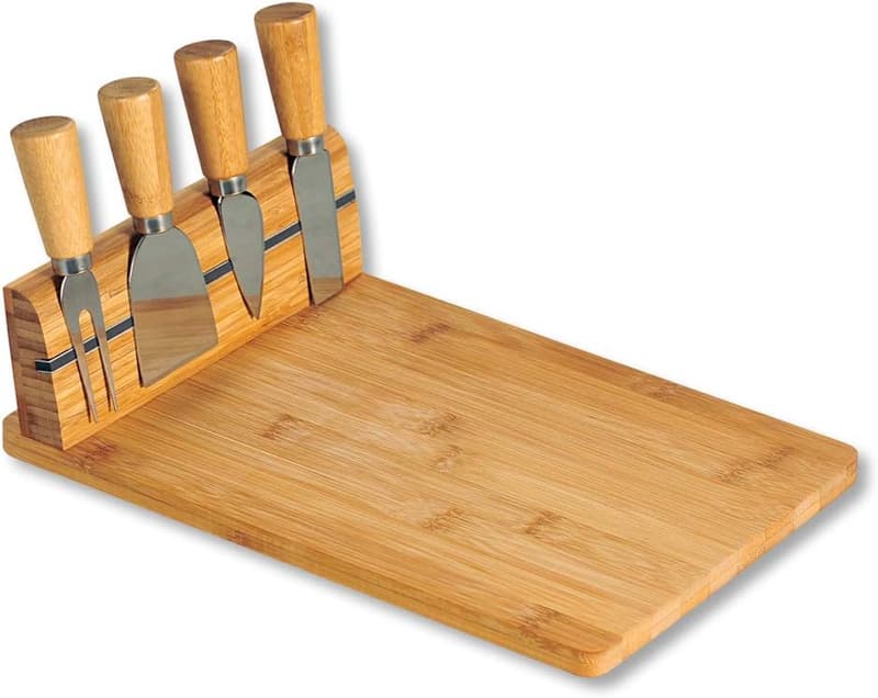 Käsebrettset aus Bambus und Edelstahl, 30 x 20 x 8 cm