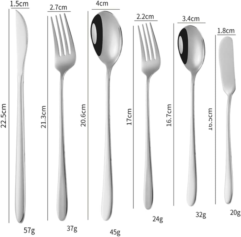 Edelstahl Besteckset 24-teilig, hochglanzpoliert, Silberfarben