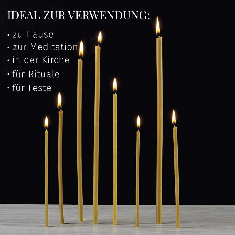 Bienenwachs-Teelichter für Gebet und Tischdeko - Ungiftig, Tropffrei, 18,5 cm, 200 Stück