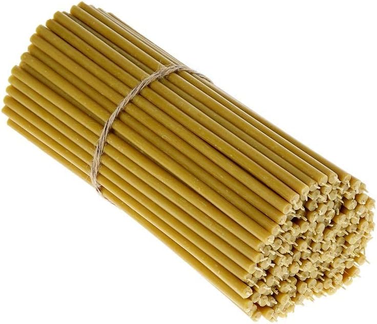Orthodoxe Ritualkerzen aus 100% Bienenwachs für Hochzeiten - tropffrei, nachhaltig (50 Stück)