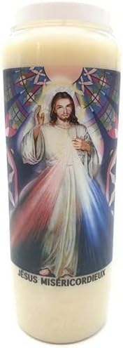 Novena Gebetskerze im Glas, 100 % pflanzlich, 9 Tage Brenndauer