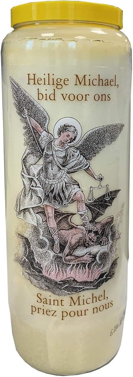 San Michele Novena Gebetskerze im Glas – 100% pflanzlich, 9 Tage Brenndauer