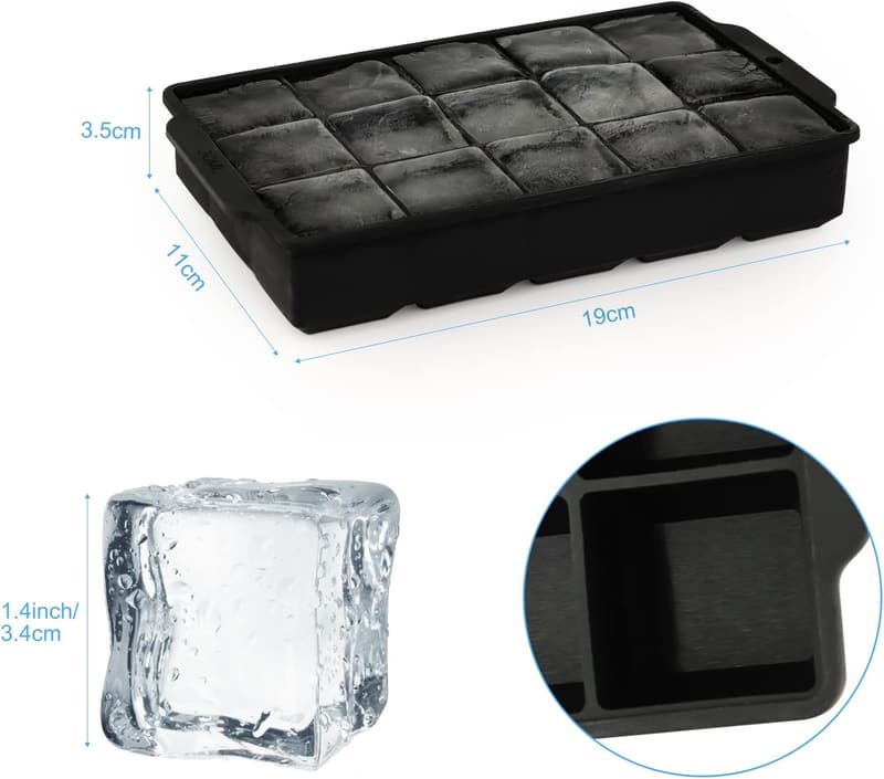 JOPHEK Silikon Eiswürfelform 30 Fächer für Cocktails und Drinks