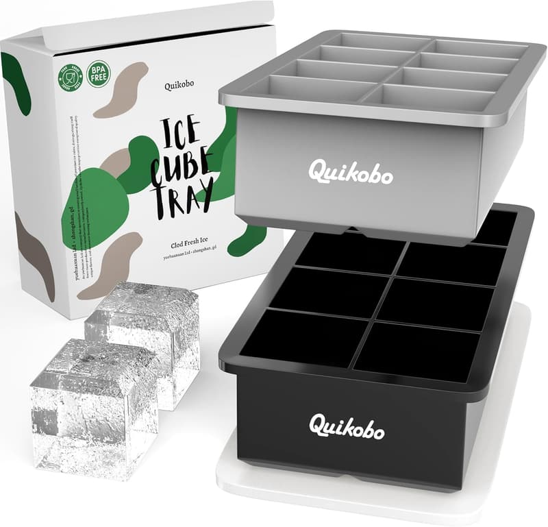 Eiswürfelform XXL aus Silikon, 2er Pack, BPA-frei, für Getränke und Babybrei