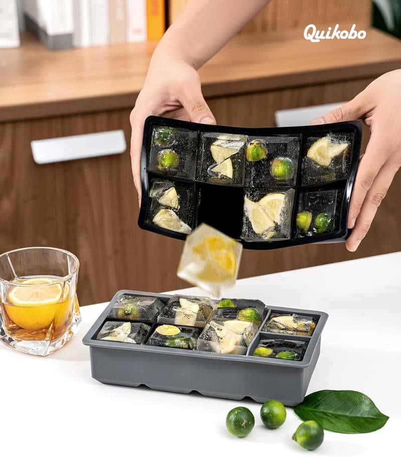 Eiswürfelform XXL aus Silikon, 2er Pack, BPA-frei, für Getränke und Babybrei