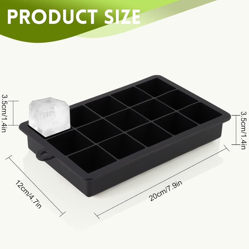 Silikon Eiswürfelformen im 3er-Pack mit Deckel