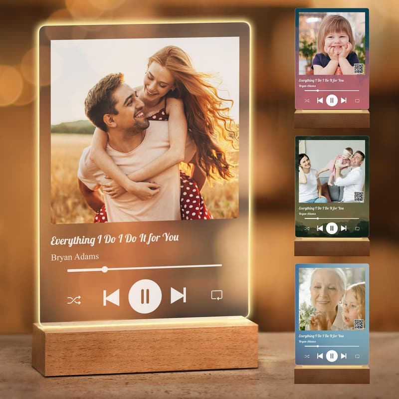 Personalisierter Fotorahmen im Spotify Design mit LED-Beleuchtung