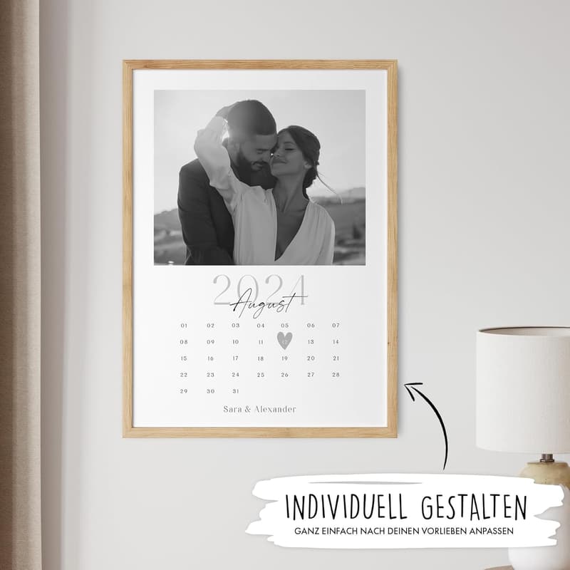 Personalisiertes Jahrestag-Poster für Paare, ungerahmt